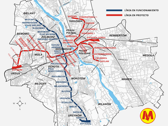Plano metro Varsovia